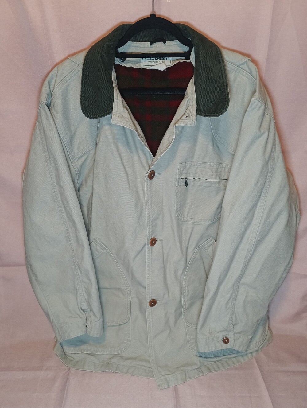 Vintage L.L.Bean Chore Coat Jacket Blanket Lined Button Mid-Length